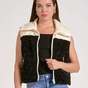 Elan Reversable Sherpa and Leather Vest